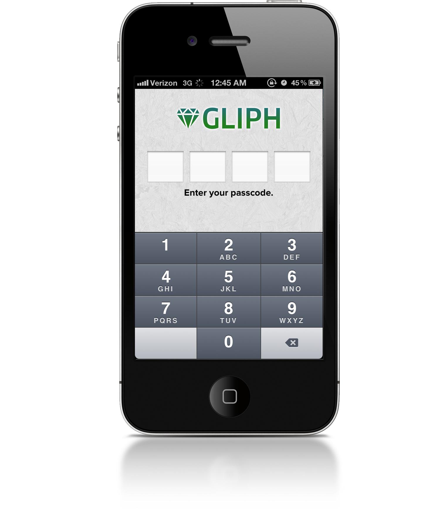 Gliph app privacy lockdown privacy protection pin protection