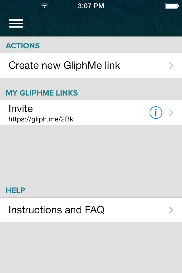 GliphMe private messaging Management View