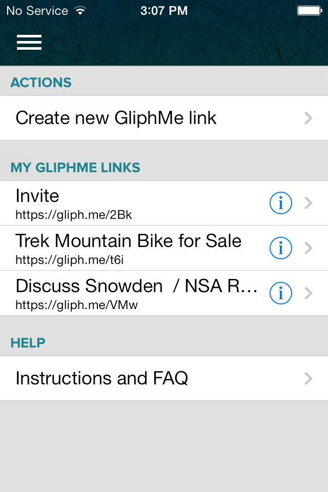 GliphMe Management View Private instant messaging web to native mobile chat