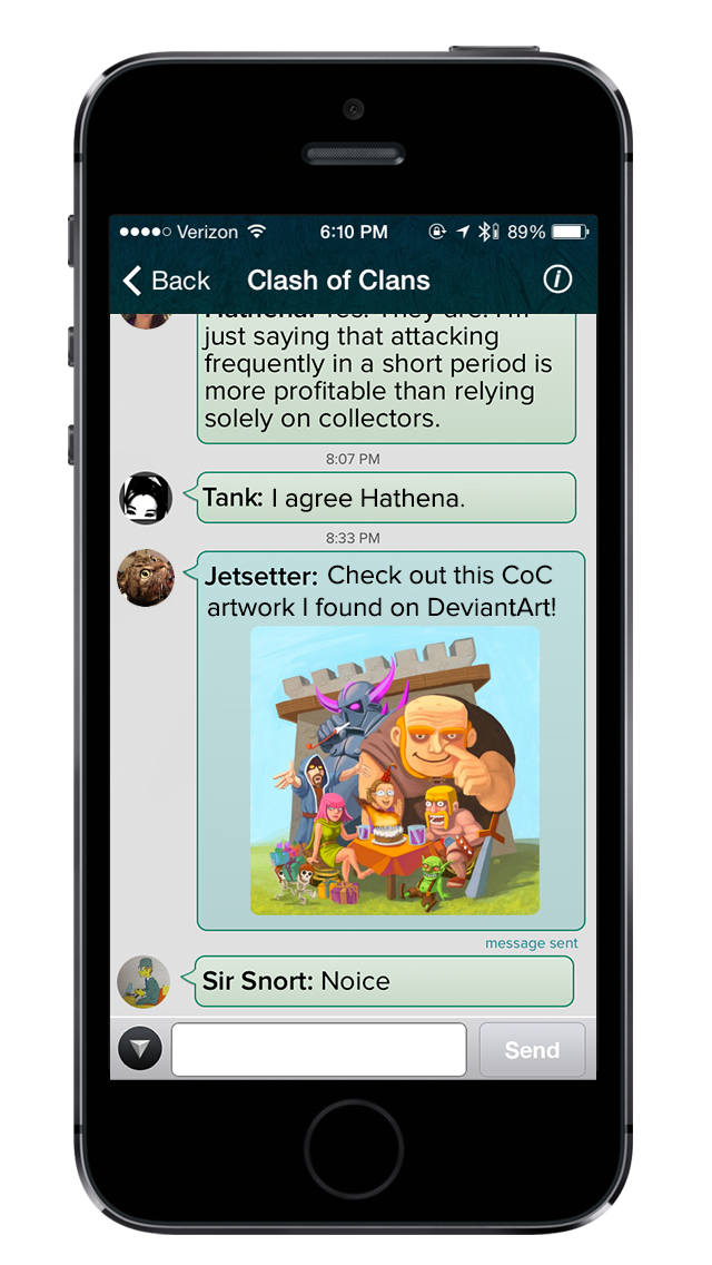 Screenshot of a group messaging conversation