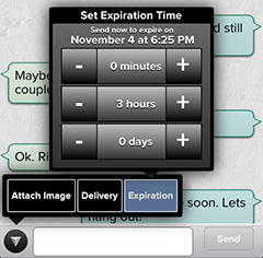 Set Text Message Expiration app secure delete 